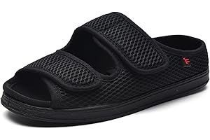 Fudaolee Sandalen Herren Rehaschuhe Klettverschluss Verbandsschuhe Damen Orthopädische Hausschuhe Weit Diabetiker Schuhe Unisex-Erwachsene Gesundheitsschuhe Therapieschuhe