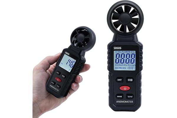 Tolesum Anémomètre Numérique 3 En 1 Avec Mesure De La Vitesse Du Vent, De La Température, De La Vitesse Du Vent Pour Surf, Drone, Havc, Voile