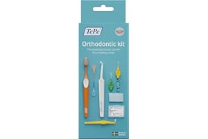 TePe Orthodontic Kit, 10pcs Oral Care kit for Cleaning Braces and implants, interdental Cleaning Tools, Good for Teeth Cleaning Plaque Removal, Dental kit with Orthodontic Wax