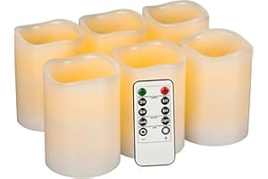 Aku Tonpa Velas sin llama, pilar de cera real, eléctrica, con mando a distancia, temporizador de 24 horas