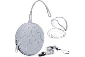 LEYOSON Orzbow Silikon Schnullerbox,BPA-Freiem Schnullertasche mit Schnullerkette und Schnulleraufbewahrung Box für 2 Schnullern,Schnullerhalter für Reisen und Zuhause (Grau)