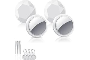 QCOQ Smart Air Tracker Tag 4 Pack Blanco, Buscador de Objetos Bluetooth Funciona con Buscar Apple (sólo iOS), Localizador Bluetooth, Rastreador para Llaves, Cartera, Equipaje, Mochila, Batería Reemplazable