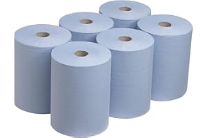 TPZ The Packaging Zone | Centre Feed Blue Rolls | Blue Recycled Paper Hand Towels | Multi-Purpose Use | 6 Pack