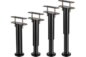 lzijun 4 metalowe nóżki łóżka, podpórki z regulacją wysokości, 18-32 cm, belka środkowa do łóżka, nogi meblowe, rama łóżka, nogi środkowe, nogi podporowe do łóżka, szafy, stołu, sofy