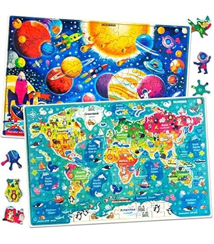 Clementoni Sapientino Plus – Wir Entdecken Die Welt (ab 6 Jahre) – Lernpuzzle Mit Weltkarte & Tieren, Made In Italy