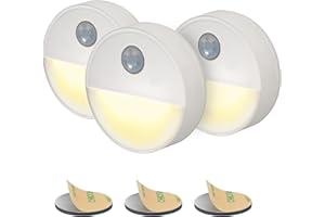 Proxinova Veilleuse LED Blanche Chaude, Lampe Detecteur de Mouvement Interieur, Lumiere LED Sans Fil Adhésif à Pile Pour LED Cuisine, Armoires, Salles de bain, LED escalier Detecteur de Mouvement