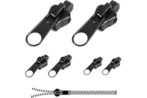 IBEIKE Zipper Pull Repair Replacement Kit - Metal Zipper Slider Detachable Fix Zipper Clip Instant Zipper Extension Pulls Rescue Kit for Repair Clothes Jeans Coats Jacket Backpack, 6 PCS