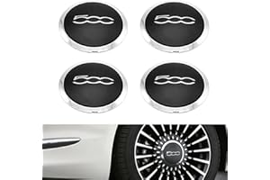 BONJUME Confezione 4 coprimozzo per fiat 500, Coprimozzi Ruota Con Bordo Cromato Per Fiat 500 51884863 Compatibile Con 68078419ac 68078421ac Sostituzione Coprimozzo Ruota Resistente Al Calore Per Fiat 500e