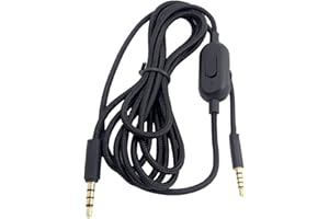 Yaowanguan Cable for Logitech G433/G233/G Pro/G Pro X/G PRO X 2/HyperX Cloud Alpha/Cloud Mix Gaming Headsets,Replacement Built-in Mute Volume Control Nylon Braided Wire(2m/6.6 feet,3.5mm Black)