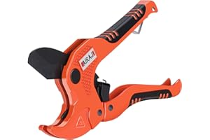 AIRAJ Coupe-Tubes PVC,Coupe-Tube à Cliquet Robuste,Pour Couper Les Tuyaux en Plastique PVC PPR et Les Tuyaux de Plomberie D'un Diamètre Extérieur de 42 mm,Coupe-Tubes en Plastique Professionnels