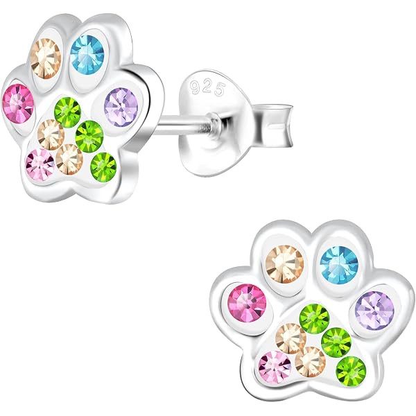 CLEVER SCHMUCK Sterling Silber Ohrringe – Hundemotiv Mit Schwarzen Augen, 25 Mm, In Geschenketui