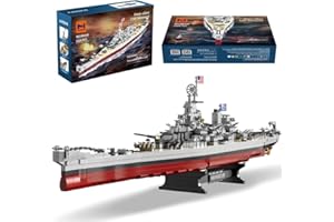 MISINI M6320 Military Series WWII Battleship Klemmbausteine Technik, 2228 Teile USS Missouri Battleship, Groß MOC Spielzeug Schiff Geschenkbauset für Erwachsene (Iowa)