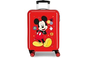 Disney Mickey Enjoy The Day Maleta de Cabina Rojo 40x55x20 cms Rígida ABS Cierre de combinación Lateral 34L 2,8 Kgs 4 Ruedas Dobles Equipaje de Mano