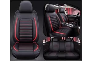 NISMIA Copri Sedili Auto per Jeep Avenger 2023 2024, Coprisedili Auto Pelle Universale, Pelle Set Completo Impermeabile Auto Accessori Interno, Set Copri-Sedile Anteriori Posteriori(C(Red))