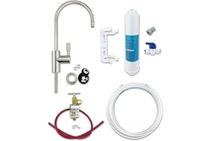 Finerfilters Classic Kit de filtre à eau potable avec robinet et accessoires (nickel brossé)