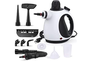 KOITAT Portable Steam Cleaner, Hand Held steamers for cleaning house, Home Multi Purpose - 10-Piece Accessory Kit for Sofa, Carpets, Upholstery (black) (black)