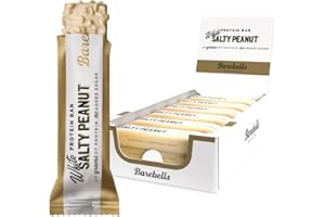 ‎BAREBELLS Barebells Protein riegel – köstliche Eiweißriegel mit Schokolade – zuckerarm, 20 Gramm Protein, ohne Palmöl - White Salty Peanut, 12 x 55gr