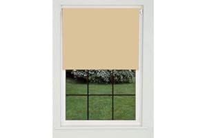 Home In Style 4U Roller blinds Thermal Blackout Fabric Roller blind Cappuccino 60cm wide x165cm drop - Trimmable UV Protection Child Safe Home Office Window Blinds Easy Fits