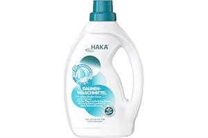 ‎HAKA HAKA Daunenwaschmittel 1 Liter Flasche I Zur Reinigung von Daunenprodukten I für 20 Waschgänge | Verbessert die Wärmedämmeigenschaft I Mit Aufpolsterungseffekt
