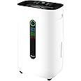 20L/Day Home Dehumidifier, Digital Humidity Sensor, XL 6.5L Water Tank, Removes Condensation, Humidity, Damp, Moisture, Laundry Drying, Continues Drainage, Auto-Off, 24 Hours Timer for Homes, Offices