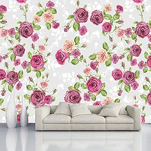 Floral Decor Wallpaper Multicolor Wall Sticker for Home D?cor, Living Room, Bedroom, Hall, Kids Room, Play Room(Self Adhesive Vinyl, Waterproof Model DW109) (16 X 50 INCH)