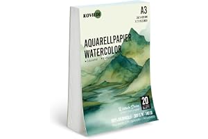 KOVIEDE 100 % bomull akvarellpapper A3, 20 ark 300 g/m² akvarellblock