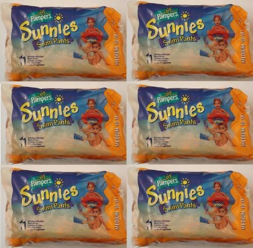 Pampers Sunnies Swim Pants 11 Medium *6 Packs*