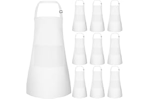 BOUBONI 5/10/20 Stück Kinder Schürze Verstellbare mit 2 Taschen für Jungen Mädchen Bastelschürze Kochschürze zum Zeichnen Malen Backen Kochen