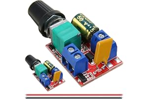DAOKAI, 2 sztuk Moduł kontrolera prędkości MIni PWM 3V 6V 12V 24V 35V 5A przełącznik prędkości silnika prądu stałego ściemniacz LED z kablem 24AWG