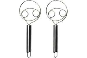 TRITMI 2 Pezzi Frusta per Impasti Danese, Fruste da Cucina per Impasto in Acciaio Inox, Frullatore Artigianale per Pane, Pastella, Torta, Impasto Pasticceria, Frusta Danese