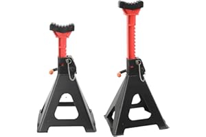 Lfhelper 6 Ton Axle Stands Pair, Height Adjustable 390–585 mm, Carbon Steel Base with Dual Lock System, Car Jack Stands for SUV, UTV, Car and Garage Repairs
