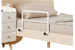 BOHJPIS Barierka ochronna do łóżka z szynami dla osób starszych, do wtykania, ochrona przed upadkiem, odpowiednia dla kobiet w ciąży, dzieci, niepełnosprawnych, ochrona przed wypadnięciem (biała)