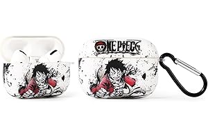 LEWOTE Compatibile con Apple AirPods Pro (2a/1a generazione) custodia protettiva divertente con simpatico cartone animato con portachiavi (Luffy)