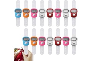 SKJJL 15 Stück Reihenzähler Stricken, Handzähler, Fingerzähler Counter, Elektronischer Zähler Rundenzähler, mit LCD-Anzeige und zurücksetzbar, für muslimisches Gebet Case (Zufällige Farbe)