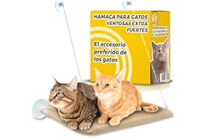 THE INVENTIONS EMPORIUM Hamaca Gato Ventana - Cama Gato Ventana con Ventosas ExtraFuertes - Soporta hasta 18 kg - Cama Colgante para Gatos de Todos los Tamaños - Hamaca Gatos Fácil Montaje (Pack 2 Unidades)