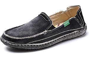 Xinghuanhua Herren Espadrilles Freizeitschuhe Canvas Slip-on Flache Erbsenschuhe Fahrschuhe Bootsdeckschuhe Müßiggänger Mokassin Leichte Atmungsaktiv Sneakers