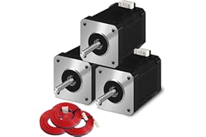 SIMAX3D Nema 17 Schrittmotor 42-60 Pancake (3 Stück/Pack) 1,5 A-3,8 V 2 Phasen 4 Drähte 1,8 Grad mit 1 Meter Kabel für Creality CR-10 10S Ender 3 3D-Drucker/CNC-Extruder und Y-Achse