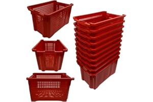 LE AMAZZONI STORE Cassetta Agricola con Fondo Traforato in Plastica, Cesta per Raccolta Olive, Impilabili e Sovrapponibili, Con Manici, 40 Litri, cm. 56x35x31 (5)