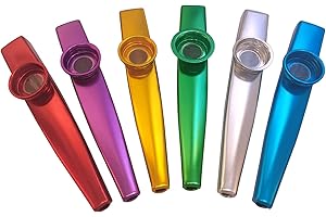 EAPEY 6pcs Kazoo Instrument Multipack Kazoo 6 Colors Kazoos Combination Pack-Metal Kazoo Kids Gift Instrumental Accompaniment