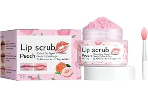 TONGYEND Lip Scrub Exfoliator,Honey Peach Lip Sleeping Mask,Lip Mask Over Night,Lip Lightening for Dark Lips,Lip Balm Lip Care Mask,Fades Lip Lines,Effectively Moisturizes and Repairs Dry Chapped Lips