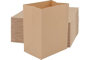 JOIKIT 100 Pack 19 x 25 x 13.5cm Large Brown Paper Bags, Kraft Paper Sandwich Bags, Paper Grocery Bags Food Bags for Birthday Party Wedding