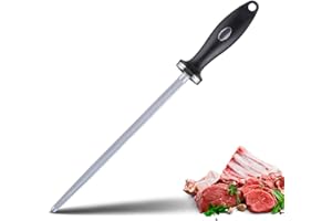 Fubinaty fusil d'aiguisage Stick 30,5cm High Carbon Steel Manual Knife Sharpener Superfine Draw 3000 Grit Professional Honing Rod 70 HRC with Hanging Hole for all knives