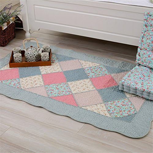 Pastoral style quilted hand quilts cotton mats non_slip mats bathroom mats 19 x 27 inch approx