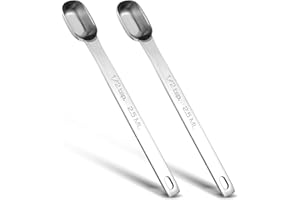 JIEYAO 2 sztuki łyżki pomiarowe ze stali nierdzewnej, 2,5 ml, łyżeczka do herbaty 1/2 łyżeczki, pojedyncza miarka, prostokątna, miarka do kawy