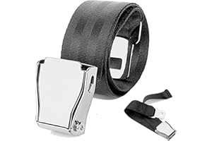 PLESIU 1 x verstellbare Flugzeug-Sicherheitsgurt-Verlängerung von 17.8–81.3 cm, passend für alle Fluggesellschaften (nicht Südwest), für eine bequeme Reise, schwarz (1 Stück 17.8–81.3 cm).