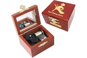 Youtang Kiki - Caja musical de madera tallada con espejo, regalo musical para Navidad, cumpleaños, día de San Valentín (palisandro)