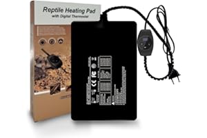 FIPASEN Tapetes Térmicos para Terrarios con Termostato, Almohadilla Térmica para Reptiles Tortuga Serpientes Lagartos Geckos Arañas Caja de Plantas - Manta Calefactora para Reptiles (23W:20x30CM)