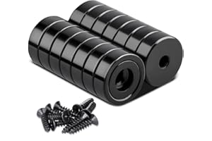 Aenienoe 14 Pack Neodymium Magnets Strong Magnet 20lb+ Pulling Force with Countersunk Hole and Screws Extra Strong Magnets Silver 16mm Black