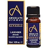 Absolute Aromas Olio Essenziale di Lavanda Francese Biologica 10 ml - 100% Puro, Naturale, Certificato Biologico e Non Diluit