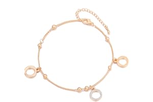 Ouran Bracciale Caviglia per Donna,Cavigliere con ciondolo fascino per bambina Cavigliera regolabile con caviglia in oro e argento con cristallo CZ